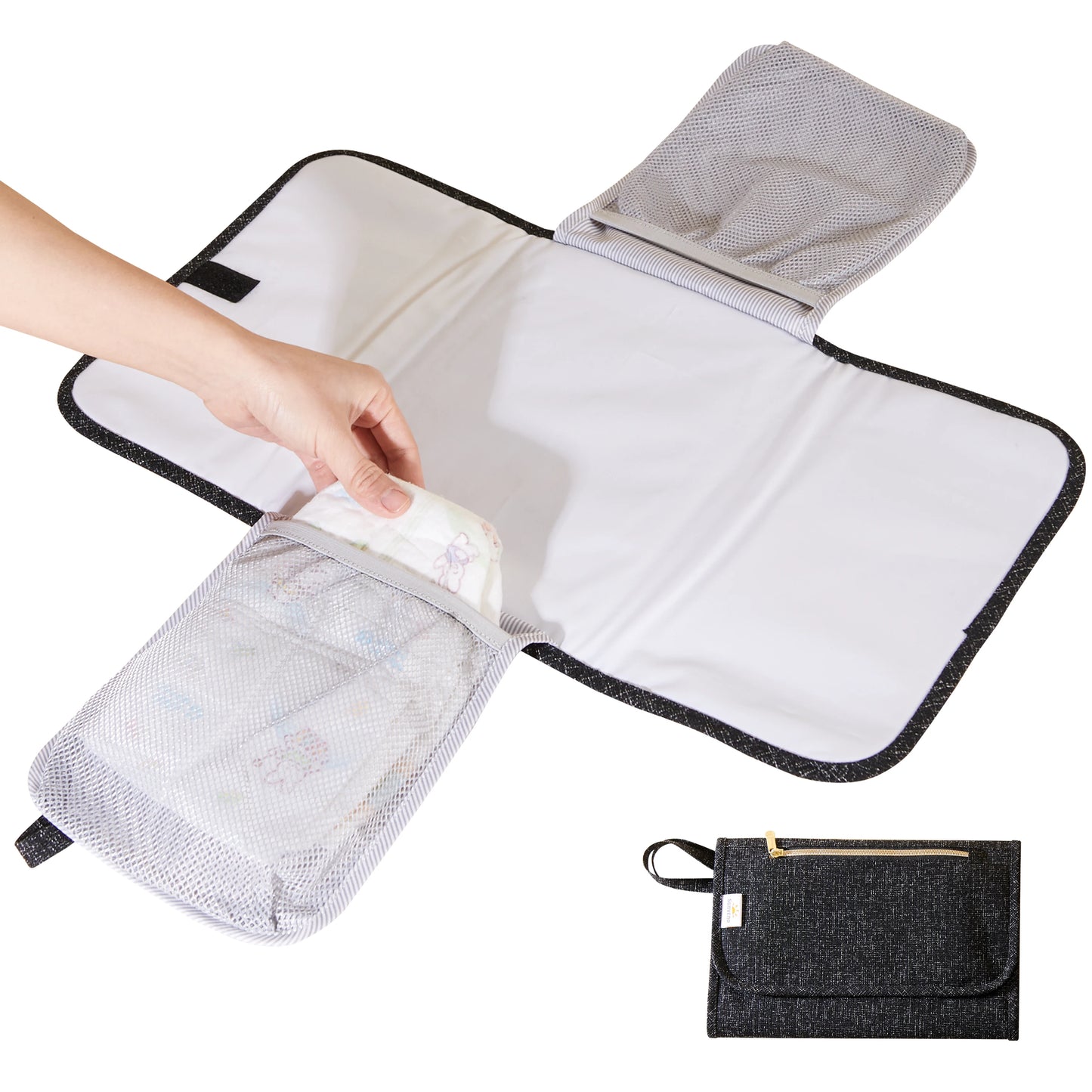 Diaper Bag Backpack, Large Baby Nappy Bags with Portable Changing Pad for Moms Dads