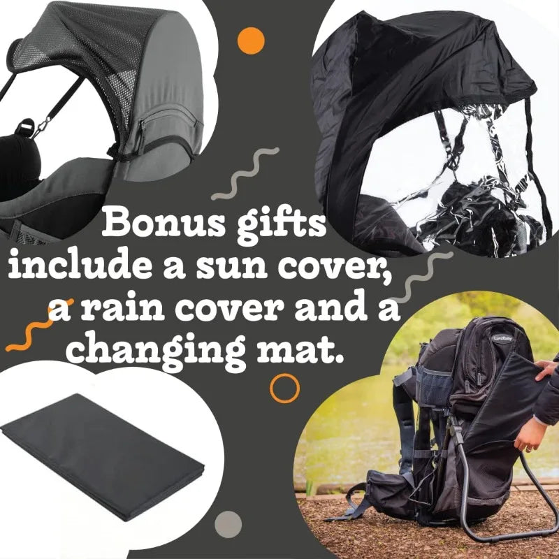 Hiking Baby Carrier Backpack - Comfortable Toddler/Baby Backpack Carrier System with Diaper Change Pad