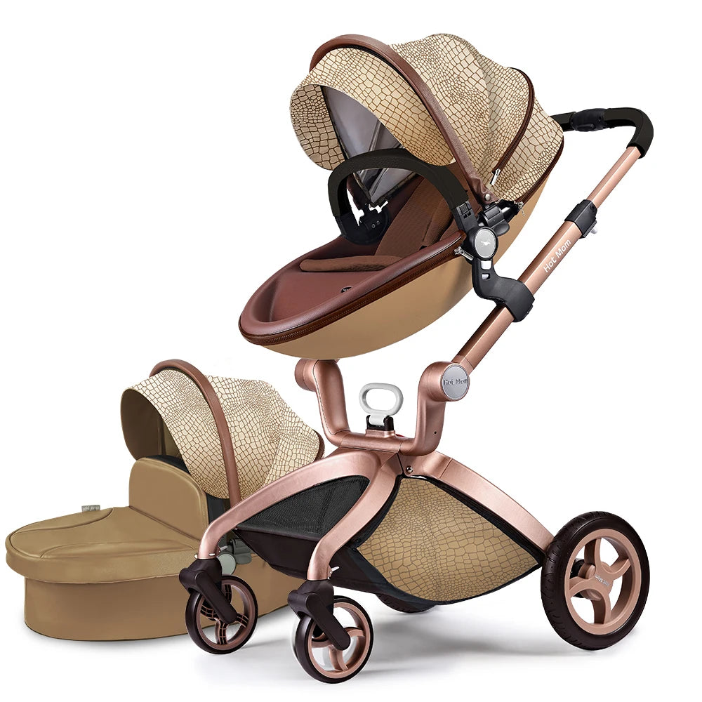F22 baby stroller 3in1 ,adjustable seat,aluminum frame,solid rubber tires,rain cover,mosquito net,large storage basket