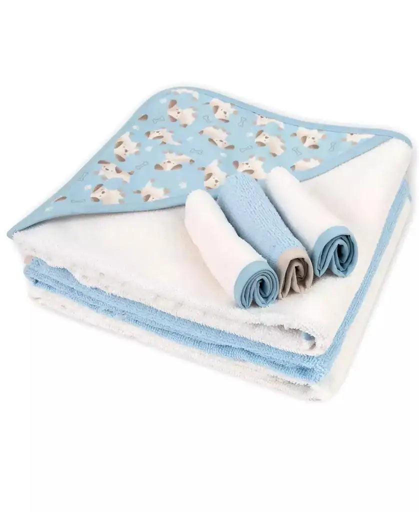 Baby Boys Hooded Towel and Washcloth, 6-Piece Set