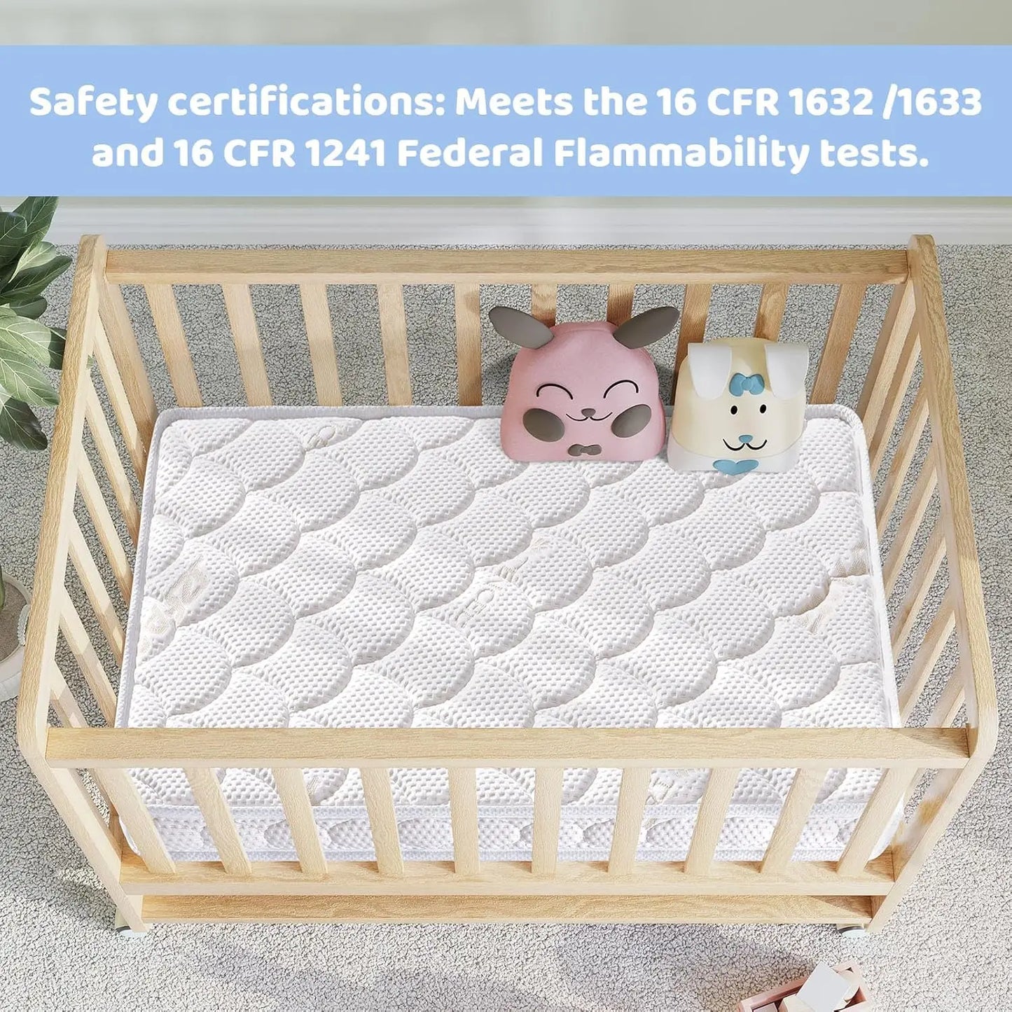 Mini Crib Mattr - 38X24X4 H- Dual Sided With Firm Support And Comfort Foam- Breathable, Quiet And Odorless, Fits Most Mini