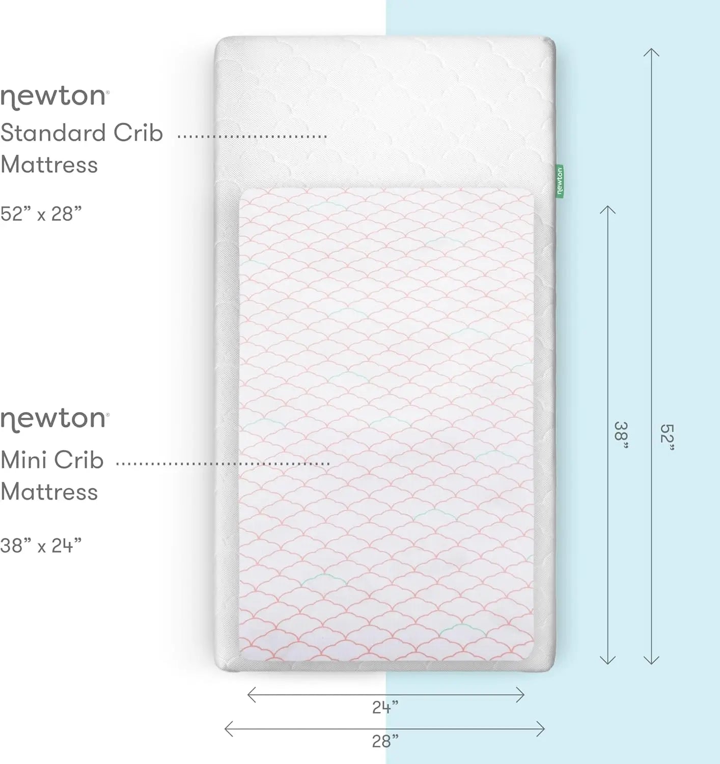Newton Baby Mini Crib Fitted Sheets (2-Pack) | Organic Muslin Cotton, Ultra Breathable & Soft Baby Sheets, Washable Baby