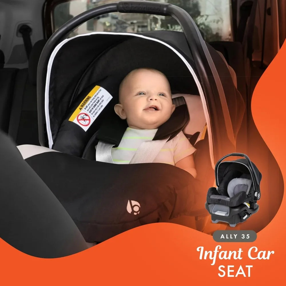 Fully upgraded-Desert Grey,Switch 6-in-1 Modular Stroller Travel System with Infant Car Seat-Free shipping