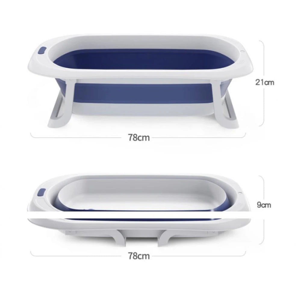 Foldable Baby Bathtub Multifunctional Infants Toddlers 0-36 Months Portable Travel Baby Tub With Newborn Cushion Anti-Skid Pad