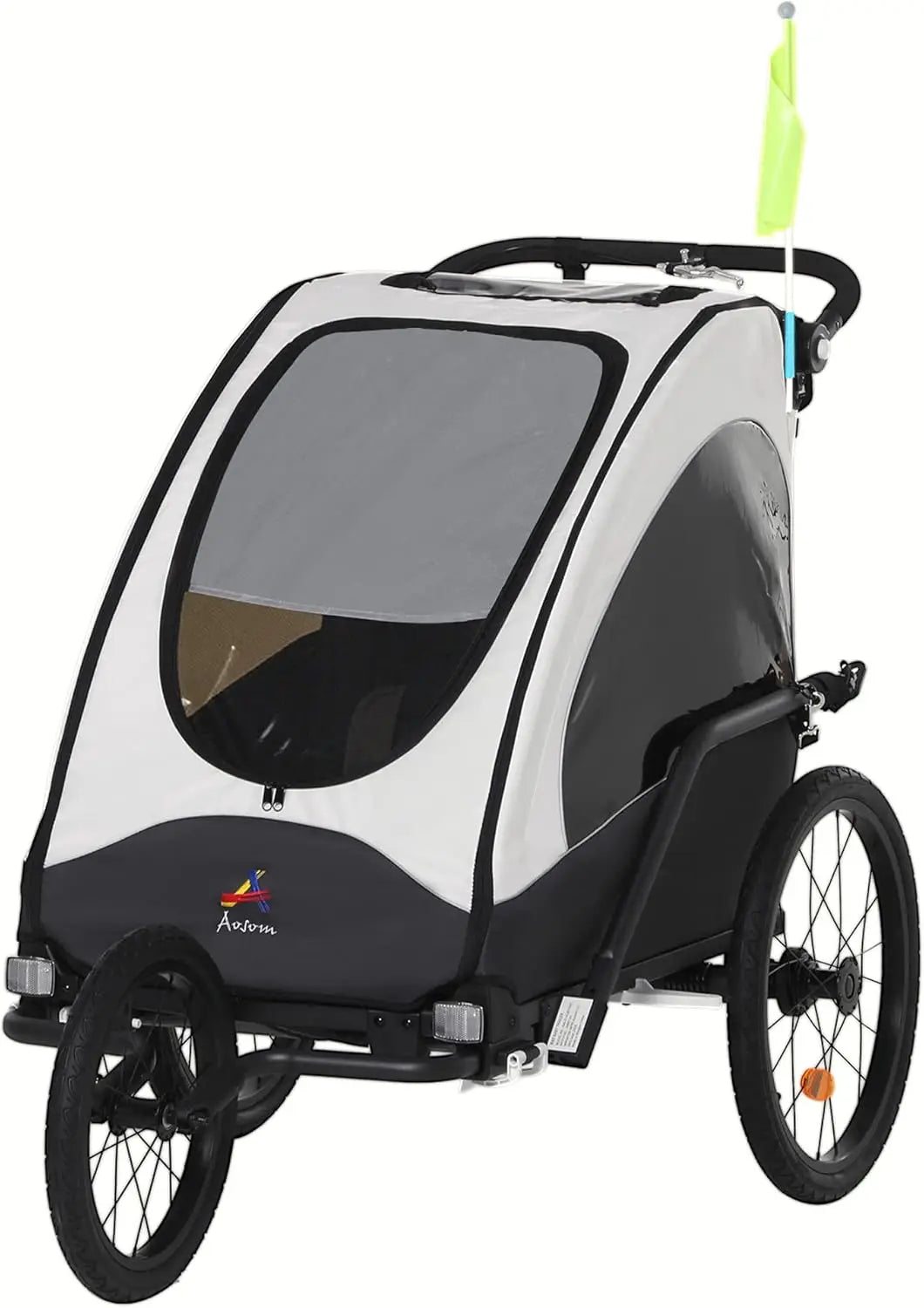 Bike Trailer for Kids 3 In1 Foldable Child Jogger Stroller Baby Stroller Transport Carrier with Shock Absorber System