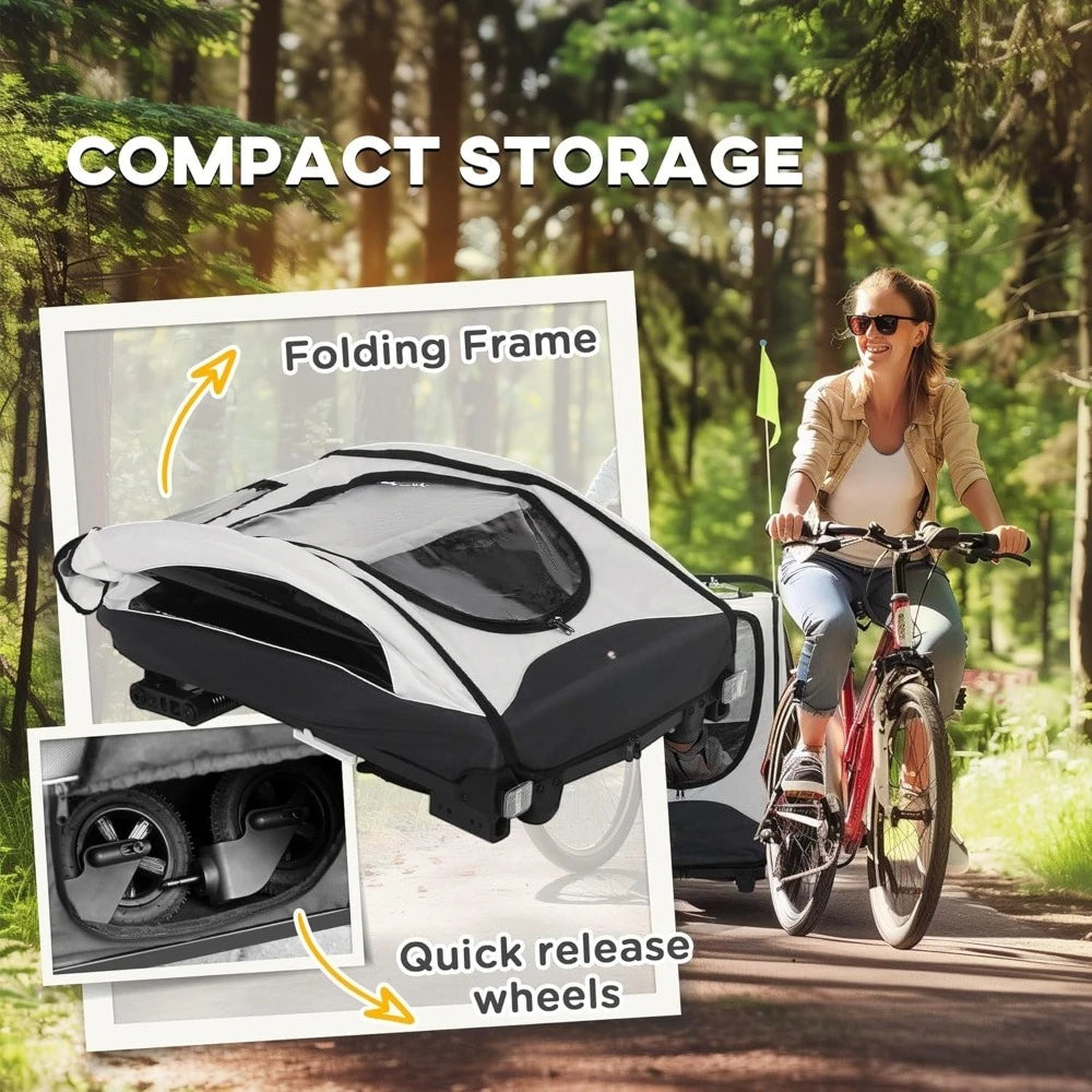 Bike Trailer for Kids 3 In1 Foldable Child Jogger Stroller Baby Stroller Transport Carrier with Shock Absorber System