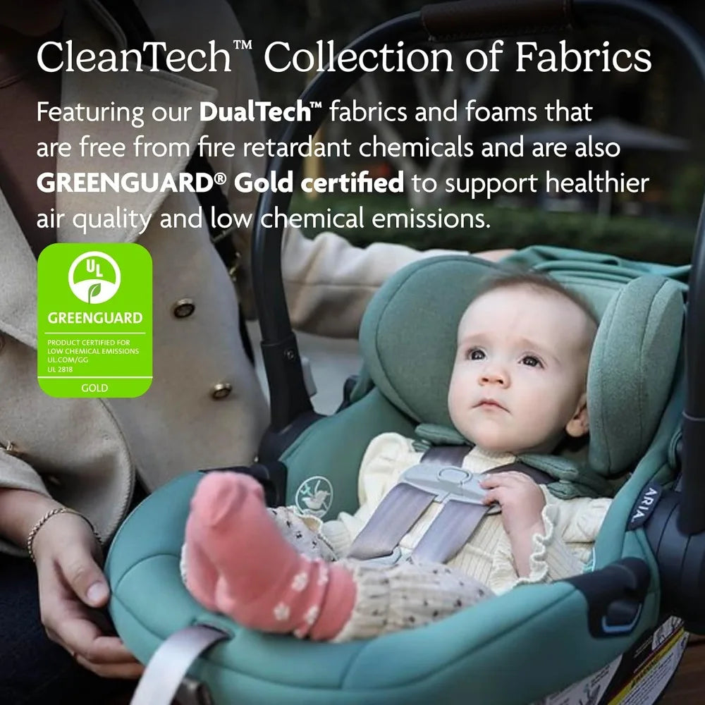 Lightweight Infant Car Seat/Just Under 6 lbs for Easy Portability/Base with Load Leg + Infant Insert Included/Direct