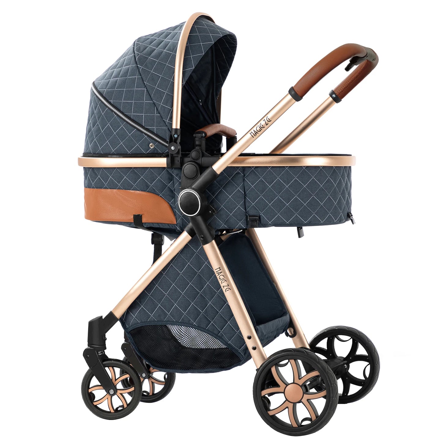 Baby Stroller 3‑in‑1 Travel System Pushchair Lightweight Pram from Birth All‑Terrain Baby Buggy Compact Fold Stroller Summer