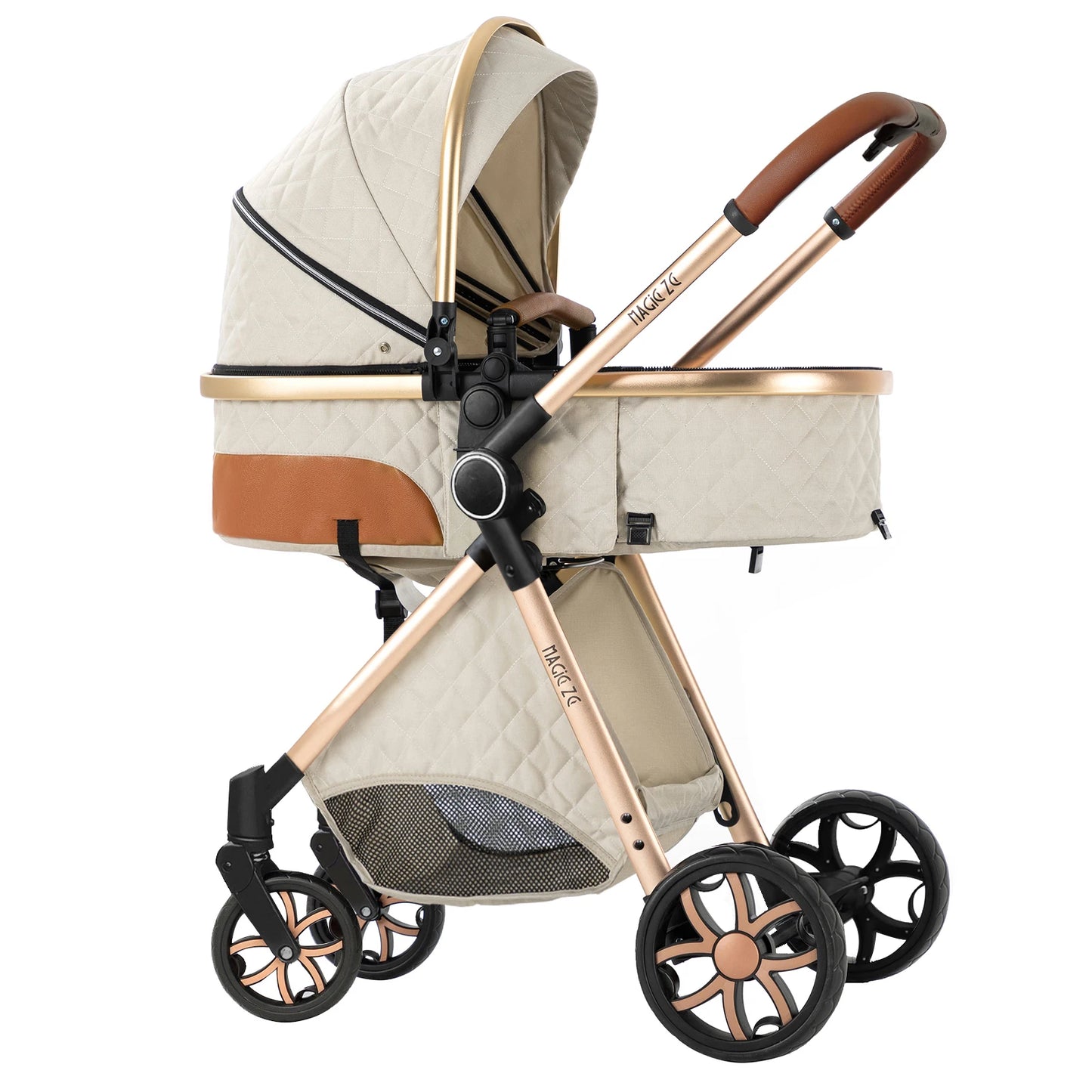 Baby Stroller 3‑in‑1 Travel System Pushchair Lightweight Pram from Birth All‑Terrain Baby Buggy Compact Fold Stroller Summer