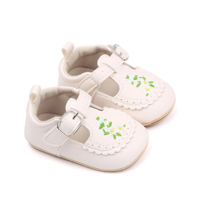 Cute Baby Girls Bowknot Mary Jane Shoes Comfortable PU Leather Non-slip First Walker Shoes for Toddler Princesses