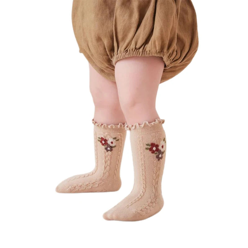 Cute Infant Knee High Socks Cozy Stretchy Stockings with Adorable Animal Print for Baby Girls and Toddlers