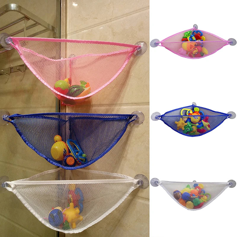 Suction Cup Baby Bath Toys Tidy Storage Mesh Bag Bathroom Hanging Net Organizer