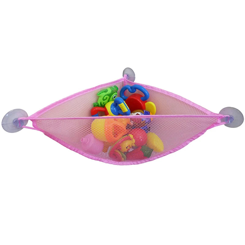 Suction Cup Baby Bath Toys Tidy Storage Mesh Bag Bathroom Hanging Net Organizer