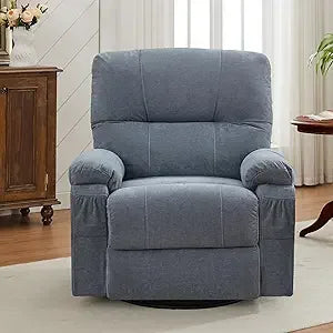 Swivel Nursery Rocker Recliner Chair, Ergonomic Lounge Chair for Living Room, Recliner Single Sofa Seat for Adults with Rocking Function