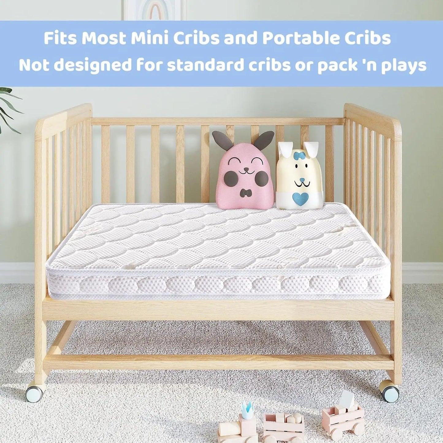 Mini Crib Mattr - 38X24X4 H- Dual Sided With Firm Support And Comfort Foam- Breathable, Quiet And Odorless, Fits Most Mini
