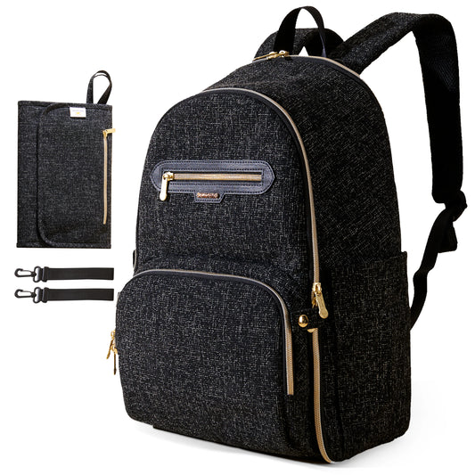 Diaper Bag Backpack, Large Baby Nappy Bags with Portable Changing Pad for Moms Dads