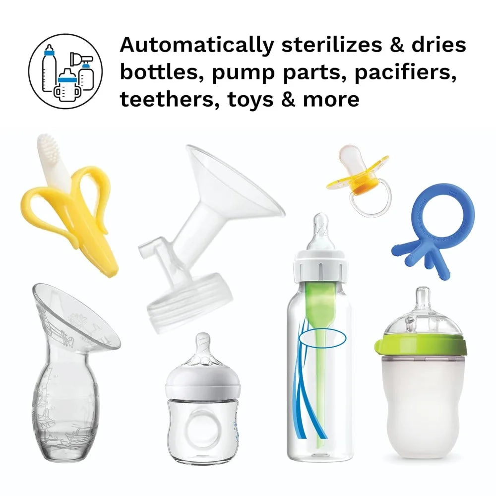 Baby Bottle Sterilizer and Dryer Machine – Electric Steam Sterilization - Universal Fit - Pacifiers, Glass, Plastic