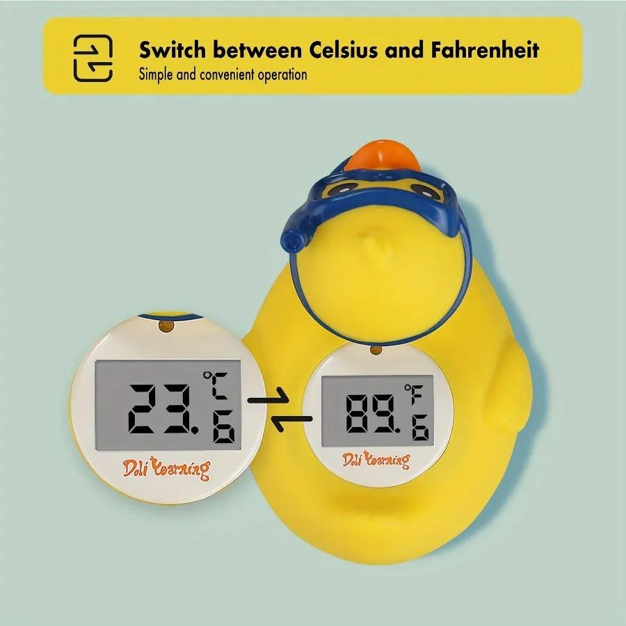 Digital Water Thermometer and Room Thermometer for Baby Bath Tub and Pool Includes Duck Floating Toy with Temperature Warning P
