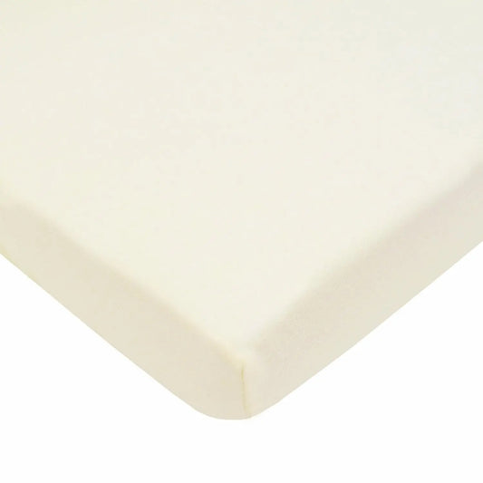 Fitted Mini Crib Sheet 24"" X 38"", Soft Breathable Neutral 100% Cotton Jersey Portable Sheet, Cream, For Boys And Girls, Fits
