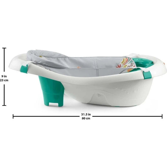 new - 4-in-1 Sling ‘n Seat Tub Baby to Toddler Bath with 2 Toys, Whimsical Forest, Plastic