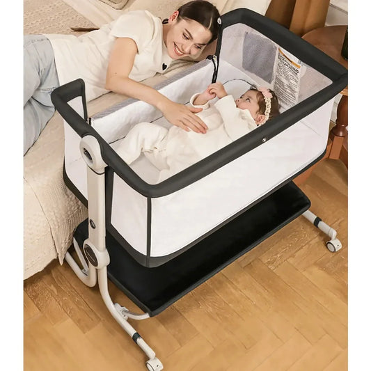 3 in 1 Baby Bassinet,Baby Basinet Bedside Sleeper, Standalone Baby Crib,6 Height Adjustable Portable Crib for Newborn