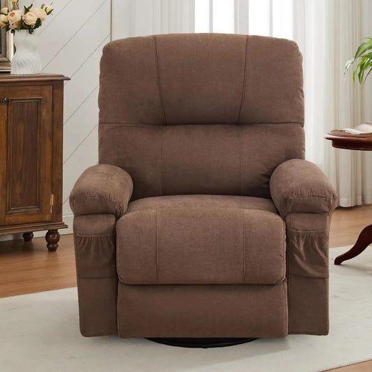 Swivel Nursery Rocker Recliner Chair, Ergonomic Lounge Chair for Living Room, Recliner Single Sofa Seat for Adults with Rocking Function