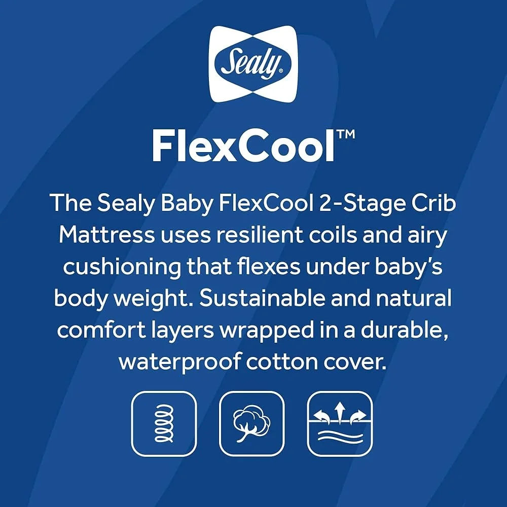 Breathable Crib Mattress Waterproof GREENGUARD GOLD Certified Cotton Cover Lightweight Durable Toddler Bed Mattress Airflow