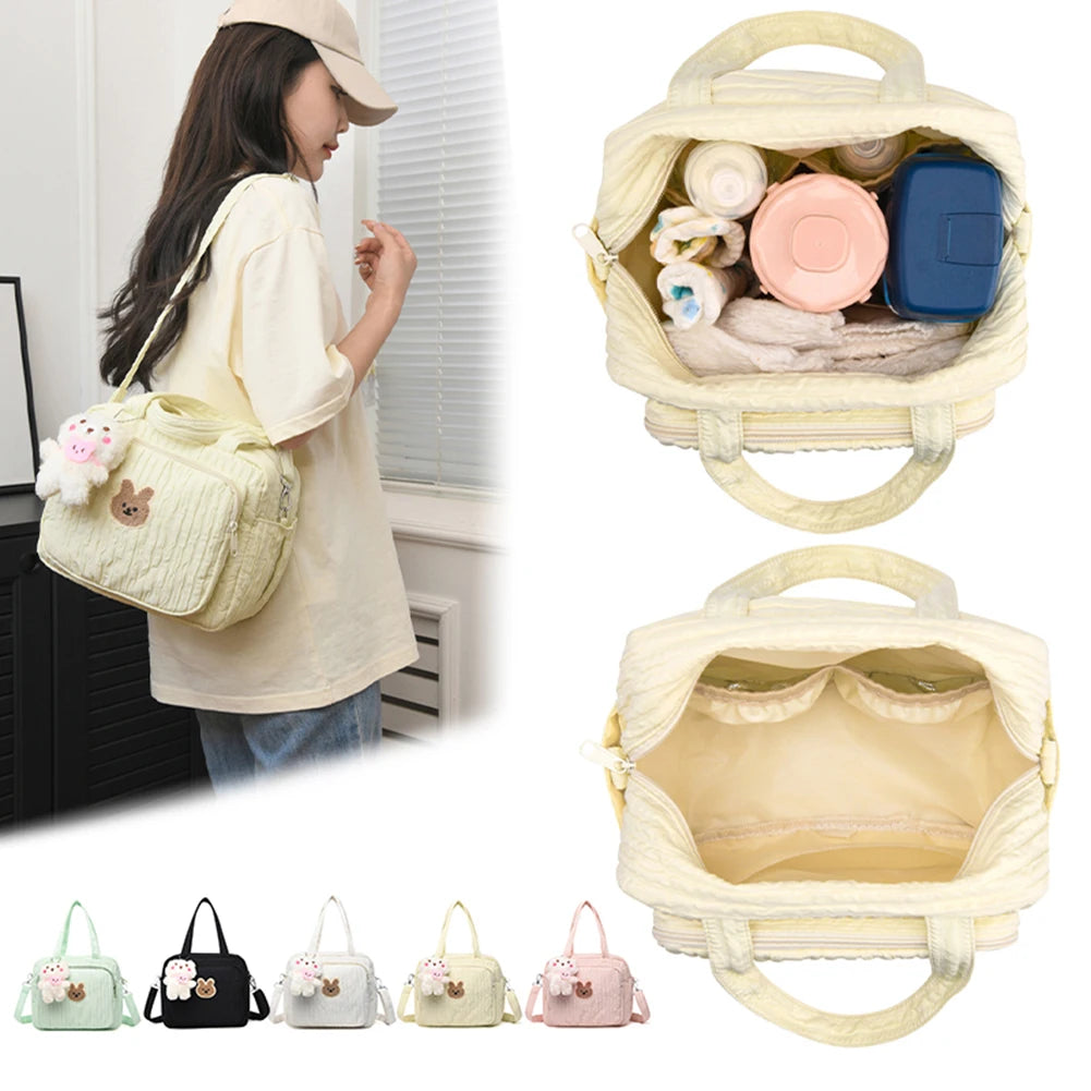 Mommy Stroller Nappy Bag Portable Cute Cartoon Multi-function Large Capacity Baby Diaper Bags with Pendant Nylon Mom Travel Tote