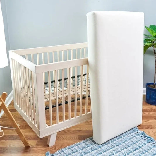 Organic Crib Mattress - 2-Stage 252 Coil Infant & Toddler Mattress with Protector Pad - Waterproof Guaranteed Authentic.