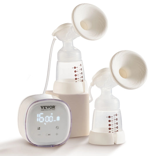 VEVOR Breast Pump Portable 2800mAH Rechargeable Double Electric Breast Pumps Anti-Backflow Breastfeeding Pump with LED Display