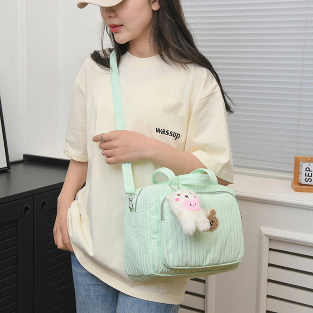 Mommy Stroller Nappy Bag Portable Cute Cartoon Multi-function Large Capacity Baby Diaper Bags with Pendant Nylon Mom Travel Tote
