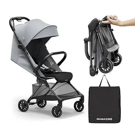 Ultra Air X Ultra Compact Airplane Stroller 9.9lbs Portable Carbon Fiber Frame with Travel Bag (GREY)