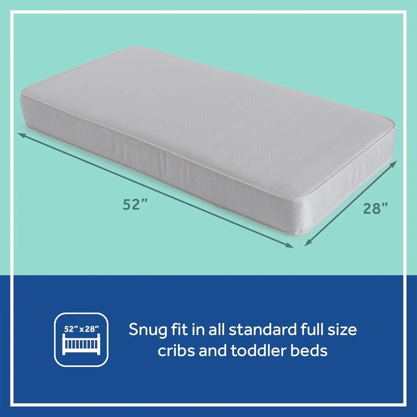Posturepedic Grace Hybrid Breathable 2 Stage Waterproof Crib Mattress plus Toddler Bed Fit, Non Toxic, Hypoallergenic,