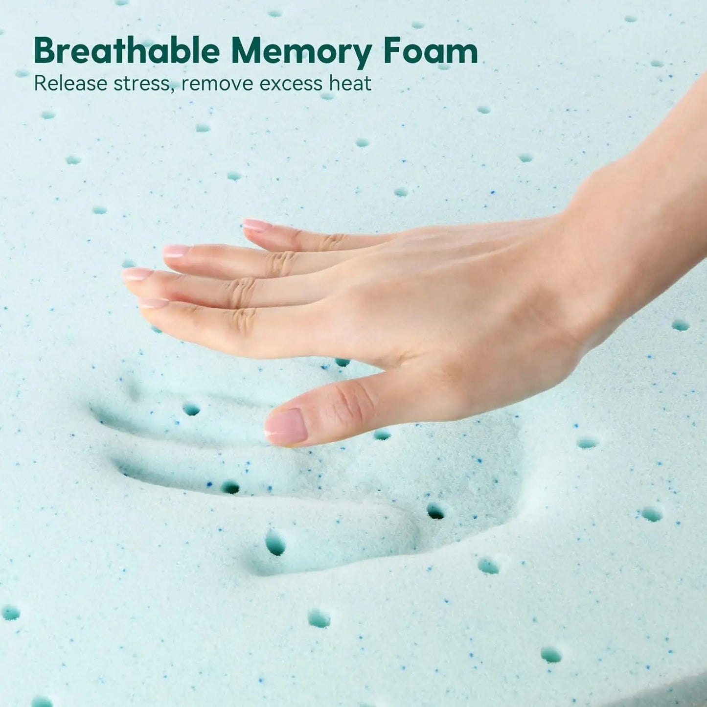 Breathable Crib Mattress, Dual-Sided, Memory Foam, Waterproof, Removable And Machine-Washable Cover, For Toddler And Baby 52""