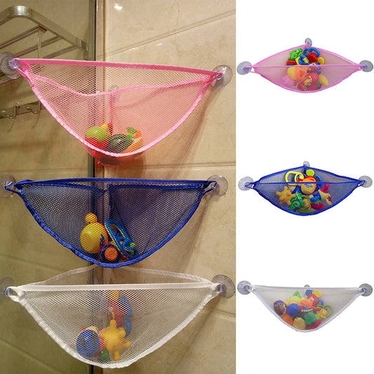 Suction Cup Baby Bath Toys Tidy Storage Mesh Bag Bathroom Hanging Net Organizer