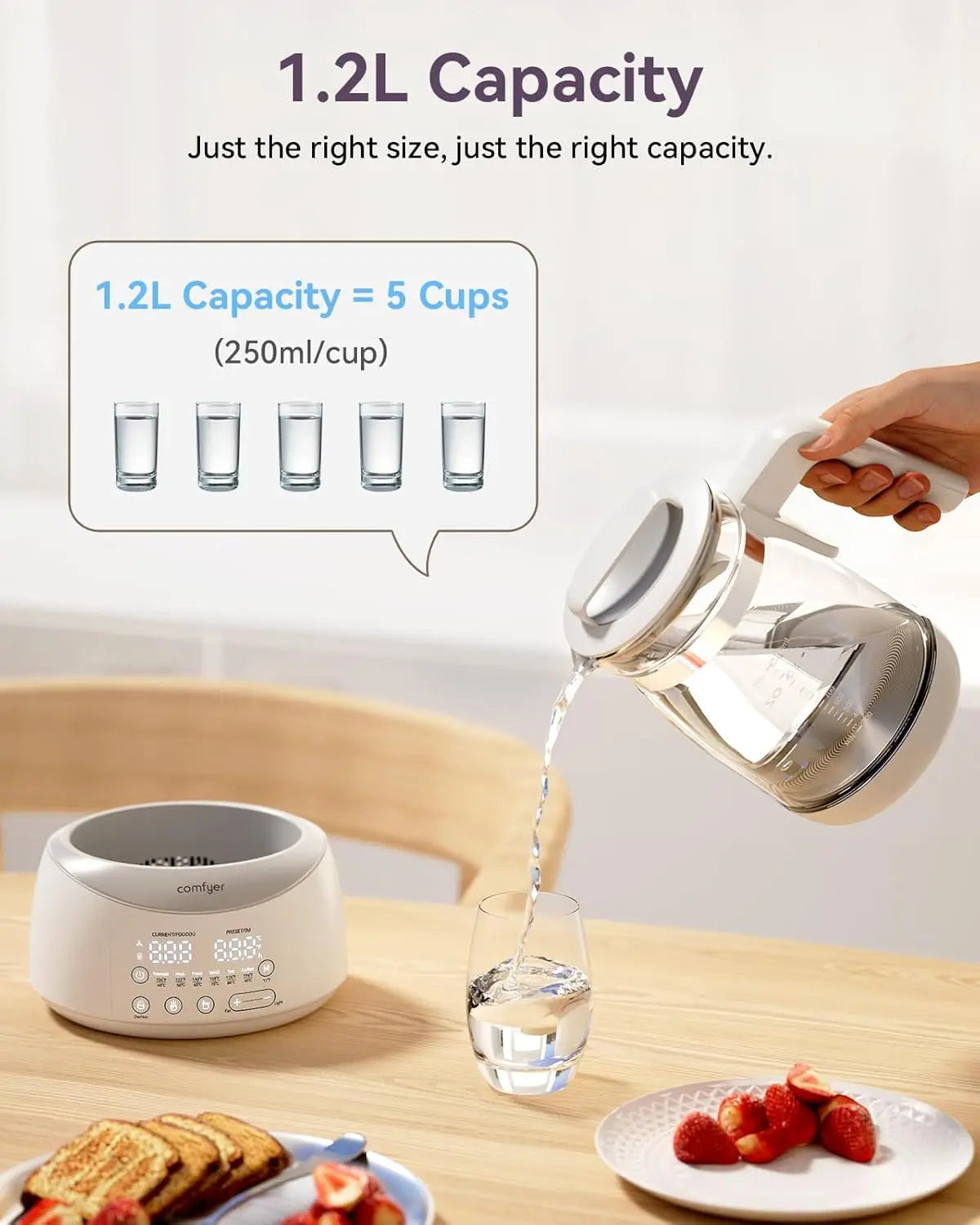 Bottle Warmer, Baby Bottle Warmer with Night Light & Faster Cooling Fan, Instantly Water Warmer, Tea Kettle Electric