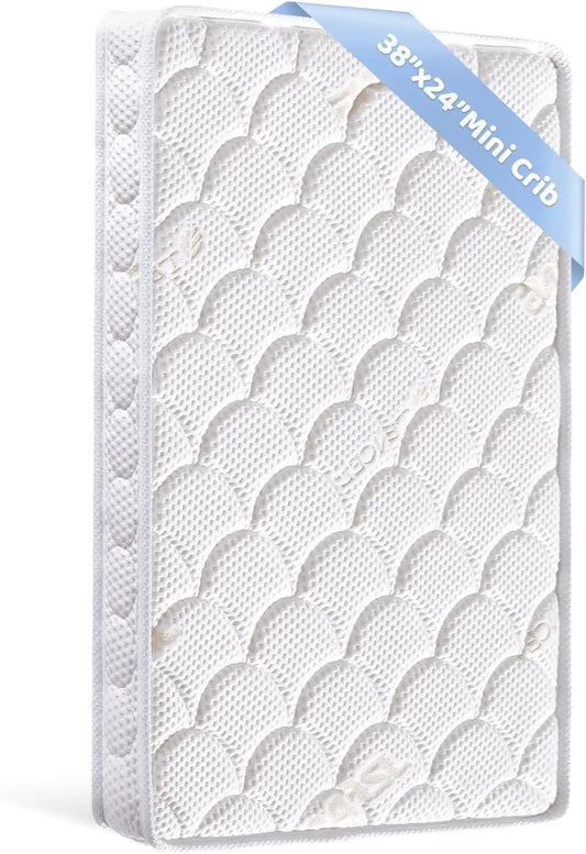 Mini Crib Mattr - 38X24X4 H- Dual Sided With Firm Support And Comfort Foam- Breathable, Quiet And Odorless, Fits Most Mini