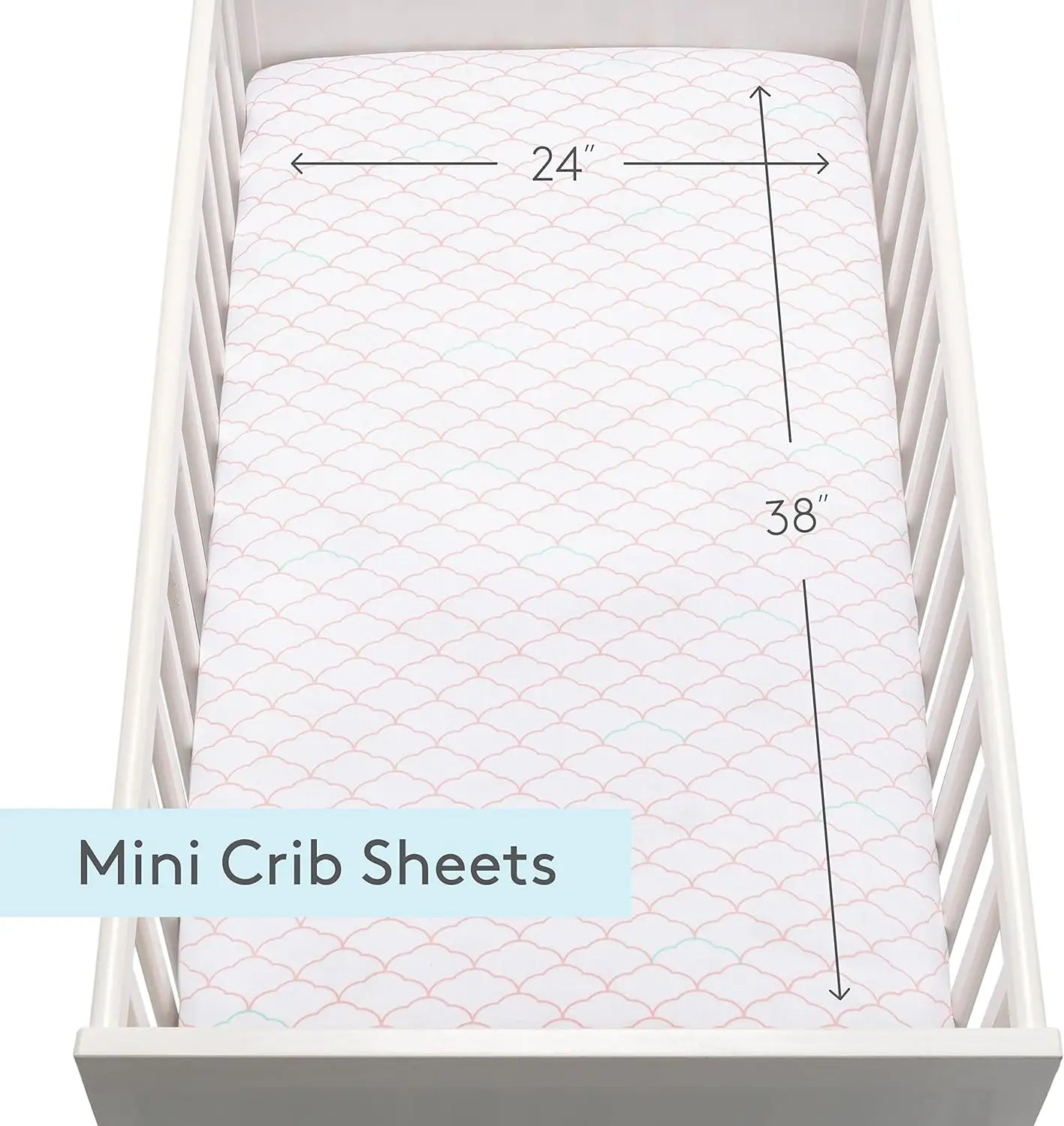 Newton Baby Mini Crib Fitted Sheets (2-Pack) | Organic Muslin Cotton, Ultra Breathable & Soft Baby Sheets, Washable Baby